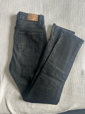Zara Women’s Black Straight Jeans with Ankle Slit